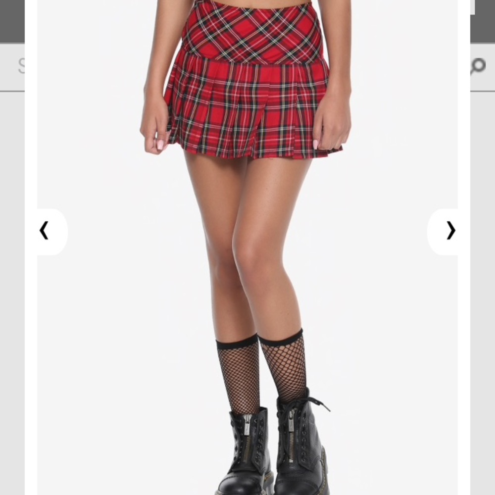 Red school girl skirt